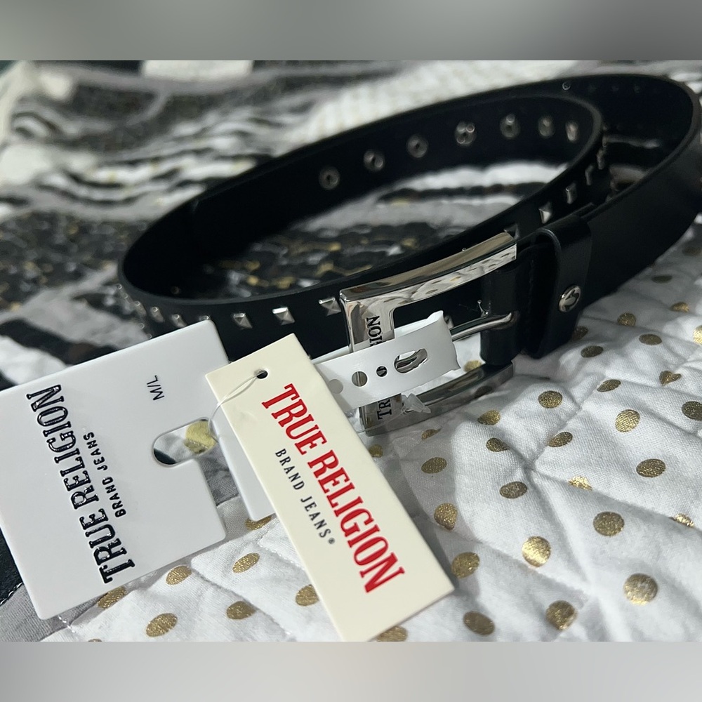 Black True Religion studded belt. New with tags.